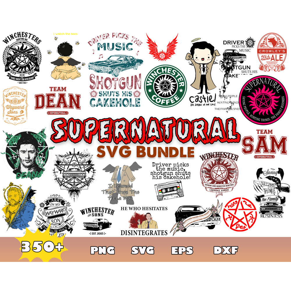 Supernatural Bundle Svg, Supernatural Winchester Sons Svg, Supernatural TV Series Svg.jpg