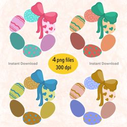 easter wreaths, easter wreaths clipart, easter wreaths printable, easter wreaths with eggs, easter wreaths with eggs pri