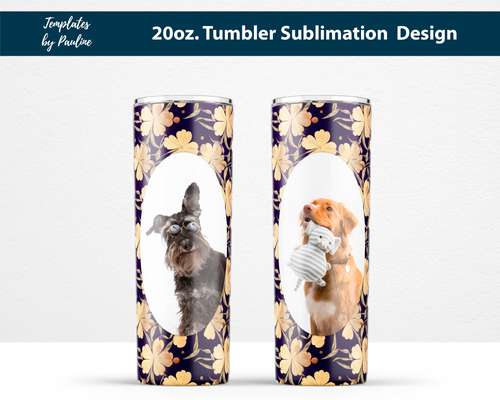 Seamless Watercolor Clover Oval Photo Tumbler Wrap
