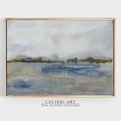 Landscape Painting Abstract Watercolor Minimalist Print Art Neutral Printable Wall Art Grey Blue Instant Download N5