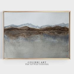 Mountain Painting Seascape Watercolor Muted Print Art Neutral Printable Wall Art Grey Brown Decor Instant Download N4