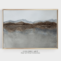 mountain painting seascape watercolor muted print art neutral printable wall art grey brown decor instant download n4