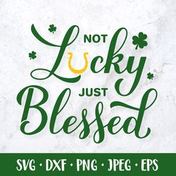 Not lucky just blessed SVG. Funny St. Patricks day quote