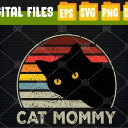 Cat Mommy Vintage 80s Style Cat Retro Svg, Eps, Png, Dxf, Digital Download