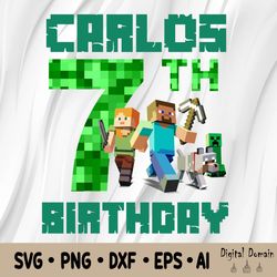 custom birthday mine craft png, custom name game png, png for birthday