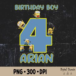 personalised minions birthday arian png