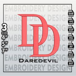 Daredevil Clipart Embroidery Designs, Daredevil Clipart Logo Embroidery Files, Marvel Machine Embroidery Pattern