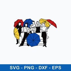 rachel monica phoebe chandler joey ross friends tv show svg, png dxf eps file