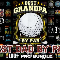 Fathers Day png, Best Dad By Par Vintage Sunset Golf Shirt for Men, Birthday Gift Ideas, Father's Day Golfing Gifts from