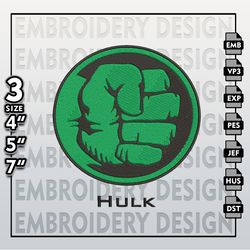 Hulk Embroidery Designs,  Hulk Logo Embroidery Files,  Marvel Machine Embroidery Pattern, Digital Download