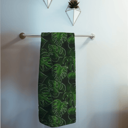 tropical green leaves digital pattern
