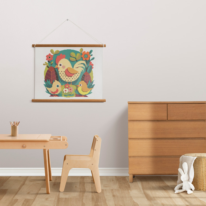 12 Easter cross stitch PDF pattern with chicks and chocolate eggs.jpg