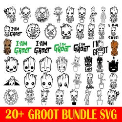20 groot bundle svg, cricut silhouette,groot cut files
