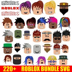 200 roblox svg, eps, dxf, pdf, png bundle for print and cricut