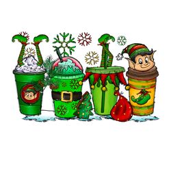 elf christmas coffee png, christmas coffee png