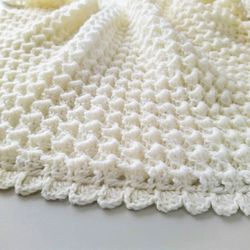 White crochet baby blanket pattern for beginner Crochet patterns easy afghan 3d crochet blanket - Berzore