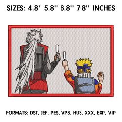 naruto and jiraya embroidery design file/ naruto anime embroidery design/ machine  design pes dst. jiraya embroidery