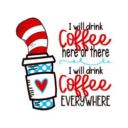 I Will Drink Coffee Here Or There Funny Dr Seuss Coffee Svg