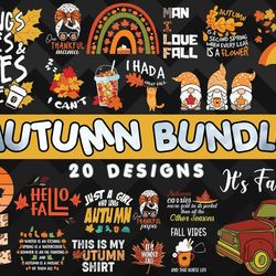 Autumn Bundle SVG 20 designs - SVG, PNG, DXF, EPS, PDF Files For Print And Cricut