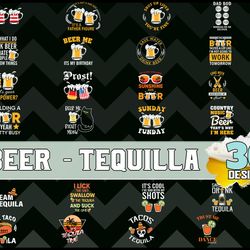Beer Tequila Bundle - SVG, PNG, DXF, EPS, PDF Files For Print And Cricut