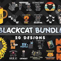 Black Cat SVG Bundle - SVG, PNG, DXF, EPS Files For Print And Cricut