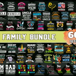 Family SVG Bundle - SVG, PNG, DXF, EPS Files For Print And Cricut