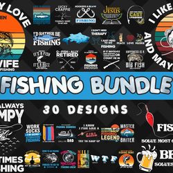 Fishing SVG Bundle - SVG, PNG, DXF, EPS Files For Print And Cricut