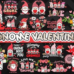 Gnome Valentine Bundle SVG 20 designs - SVG, PNG, DXF, EPS Files For Print And Cricut