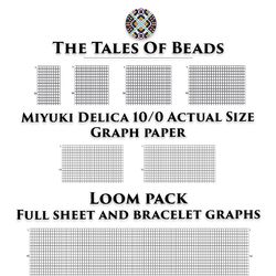 Loom Graph Paper Miyuki Delica 10/0 / Actual Size Seed Bead Graph Paper