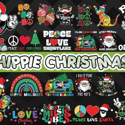 Hippie Christmas Bundle SVG 20 designs - SVG, PNG, DXF, EPS Files For Print And Cricut