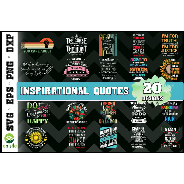 Inspirational Quotes Graphic Bundle - SVG, PNG, DXF, EPS Fil | Inspire ...