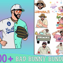 100 file bad bunny svg eps dxf png, mega bad bunny bundle svg, for cricut , silhouette, digital, file cut