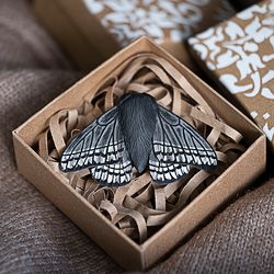 Handmade Moth Brooch Butterfly Pin for Insect lovers - in Stock