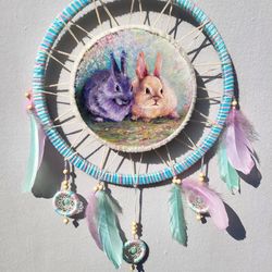 Cute bunny dream catcher, Easter gift