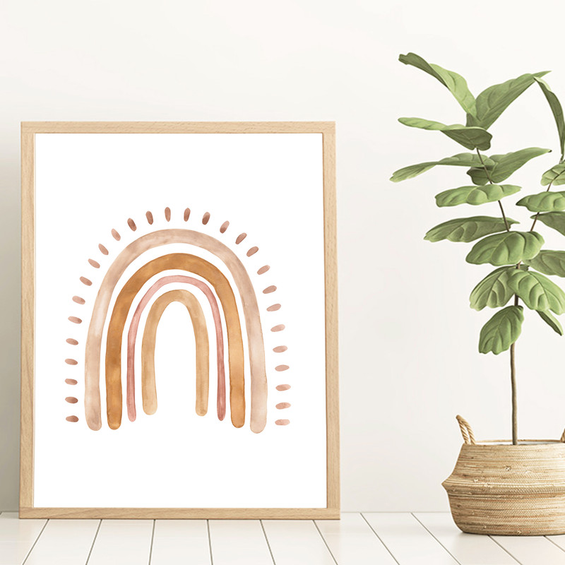 boho rainbow art print