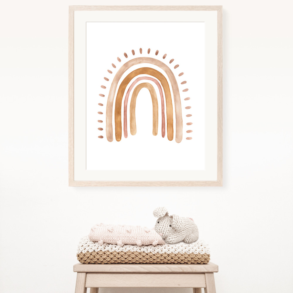 boho rainbow print for nursery