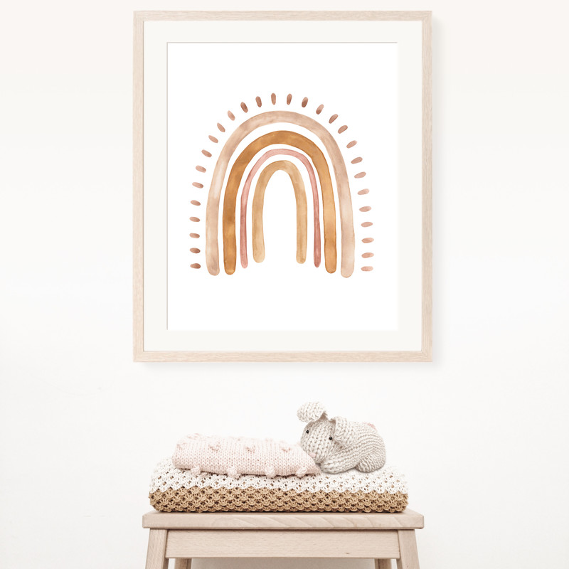 boho rainbow print for nursery
