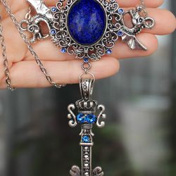 Handmade Unique Dragons Lapis Lazuli Vintage Necklace