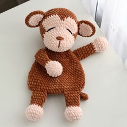 Crochet PATTERN monkey, Monkey Snuggler, Monkey lovey pattern, Stuffed Monkey plush pattern, Monkey Crochet Tutorial