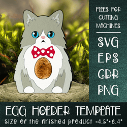 Ragdoll Cat | Easter Egg Holder Template