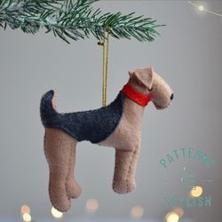 Create Your Own Adorable Airedale Terrier with Our PDF Sewing Pattern - Perfect DIY Decor for Dog Lovers