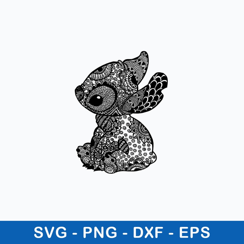 Stitch Mandala Svg, Stitch Svg, Cartoon Svg, Png Dxf Eps file.jpeg