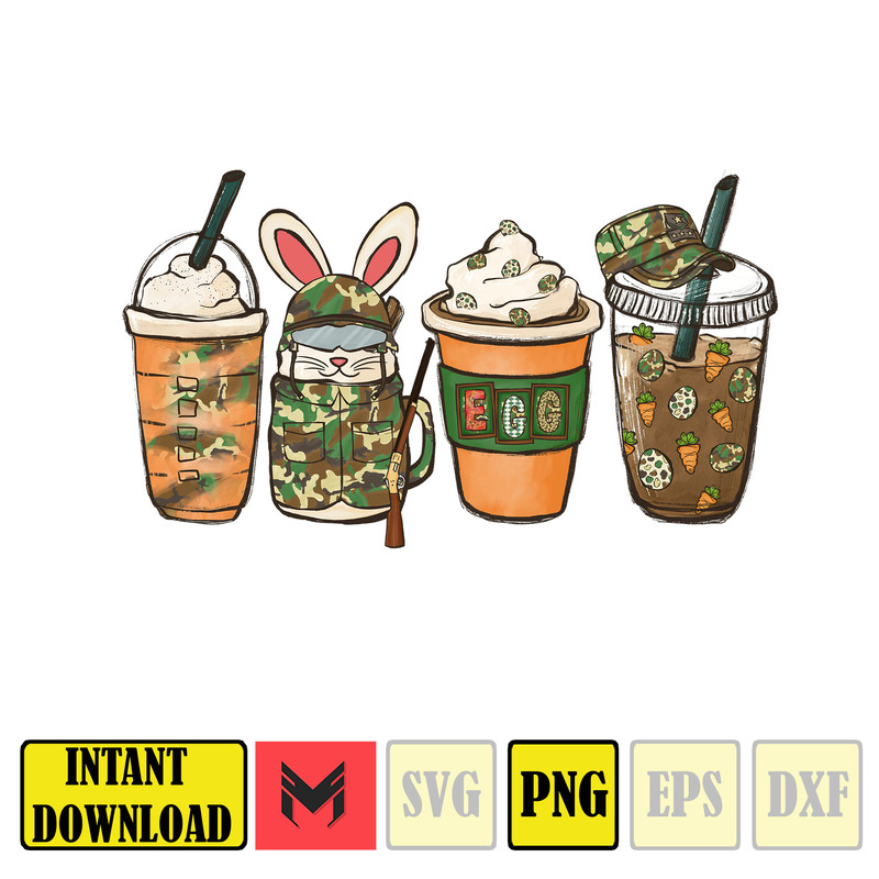The Hunt Is On Coffee Handrawn Png Sublimation Design, Easter Png, Easter Egg Png, Happy Easter Png, Easter Egg Hunter Png.jpg