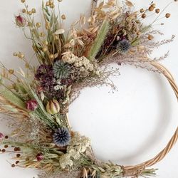 Minimalist Boho Dried Flower Wreath Natural Year Round Wreath Rustic Bedroom Wreath Rustic Wedding Decor Neutral Wreath