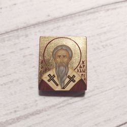 Saint Charalampus the Wonderworker | Saint Charalampius | Hand painted orthodox icon | Orthodox icon for travellers