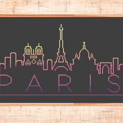 paris cross stitch pattern modern cross stitch city france cross stitch travel xstitch instant download