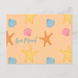 digital sea pattern shells and starfish