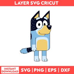 bluey svg, blue dog svg, bluey dog birthday svg, blue dog family png, instant download 13