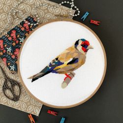 Goldfinch Bird Cross Stitch Pattern - Instant Download PDF