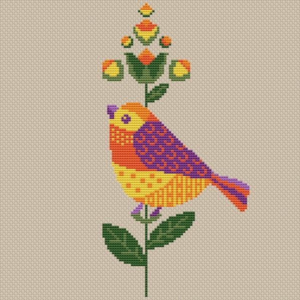 Cute Bird cross stitch pattern